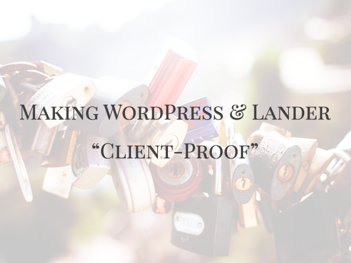 How To Lock Lander Features In Place (and Make WordPress Back End Client-Proof)